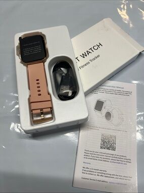 Ladies Smart Fitness Watch - Pink Silicone Band. New step counter. Workout gym